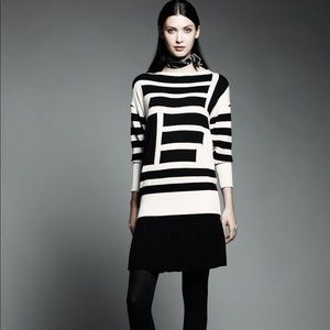 Asymmetrical striped sweater